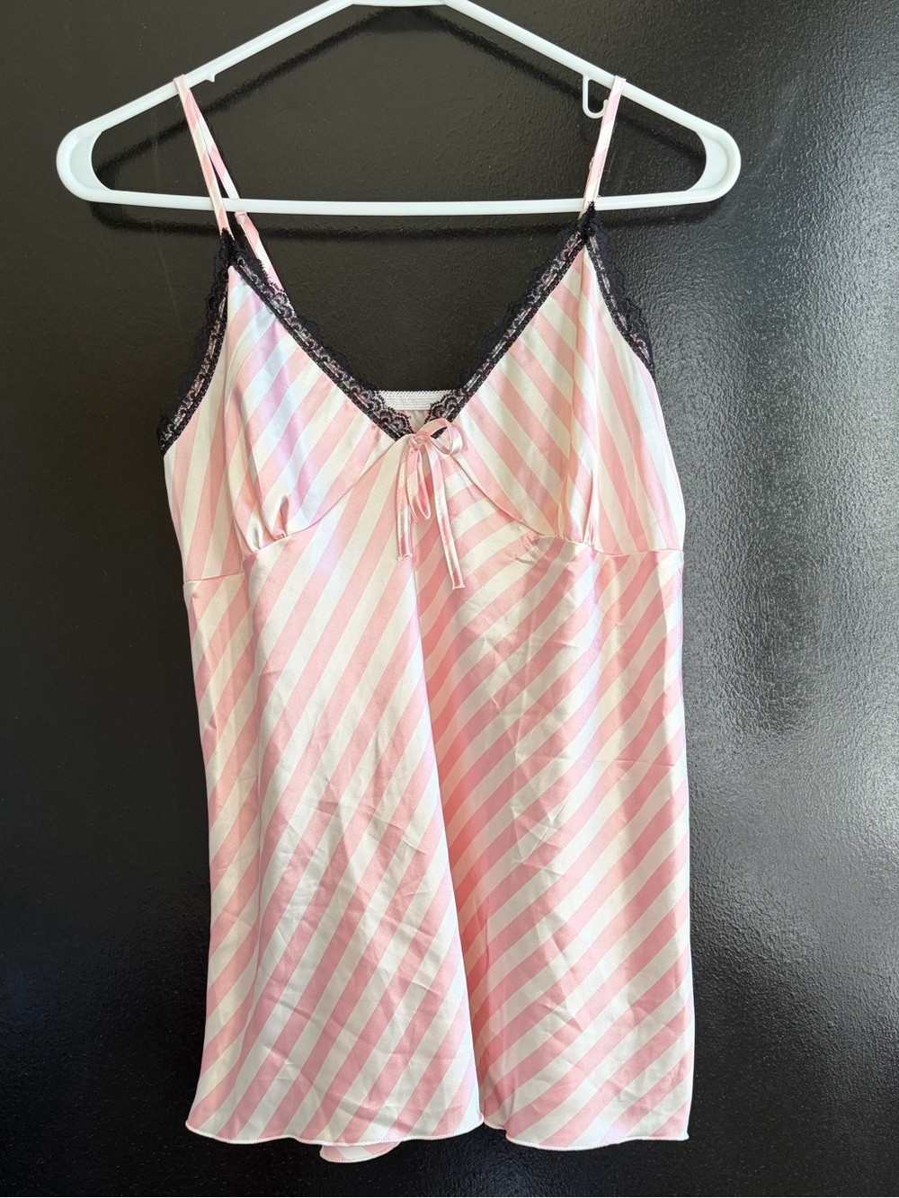Baby pink and white lingerie top